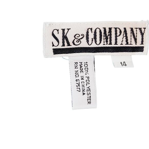 SK and Company Vintage Blue Teal 1980s Shoulder Pads VTG 80s Shirt Size 14 - Picture 15 of 16